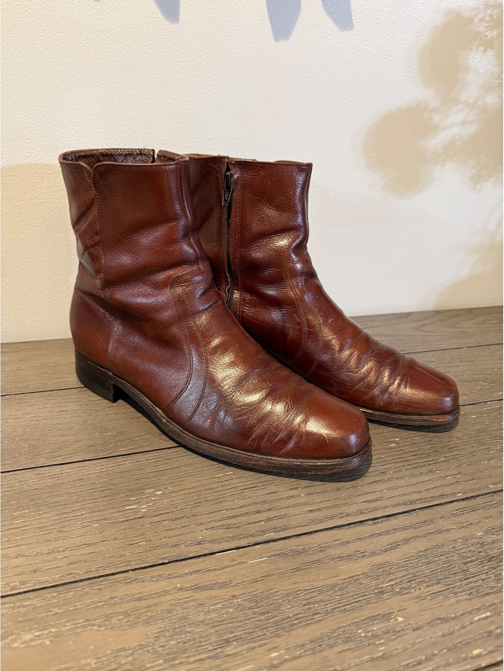 Florsheim Brown Leather Ankle Boots Size 10B